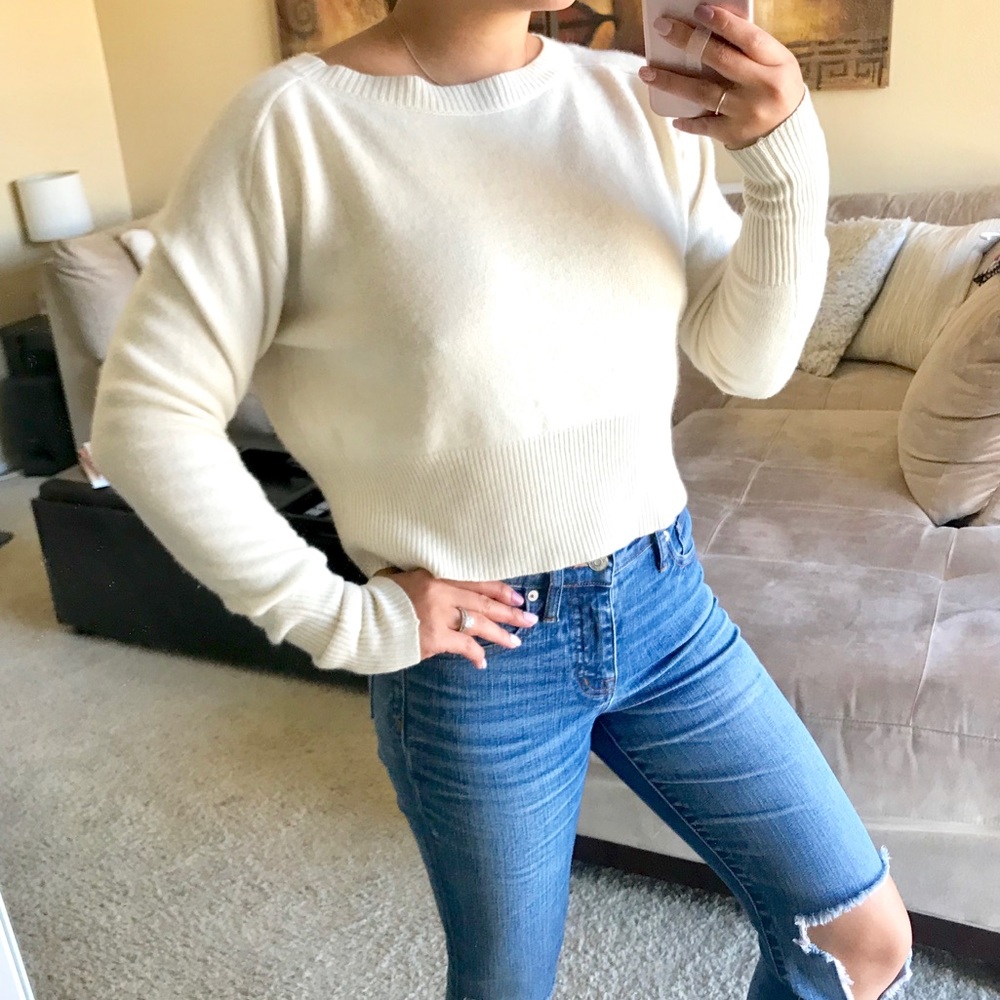 Theory Cashmere Cropped Sweater - Picture 1 of 8